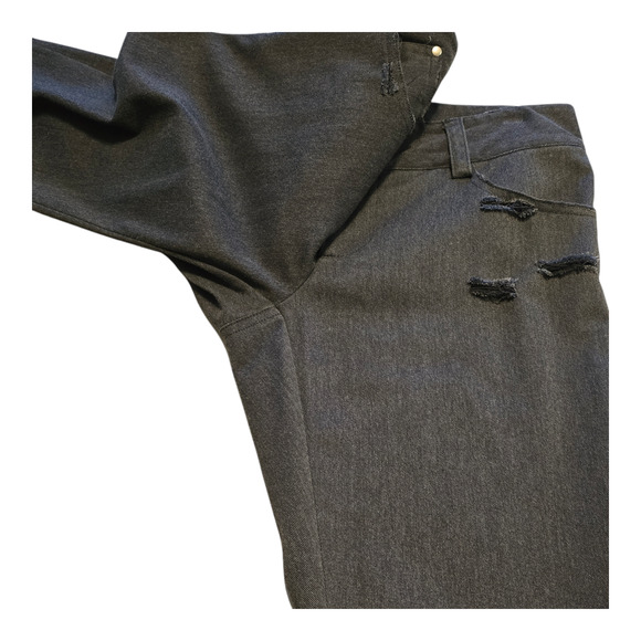 Alice + Olivia Jeans Womens 28 Distressed Ripped Skinny Charcoal Gray Grunge - Picture 7 of 14